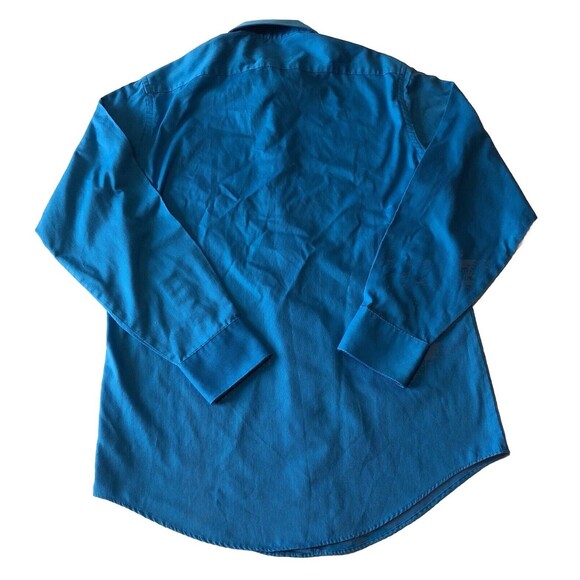 Geoffrey Beene Mens Shirt Geometric Fitted Wrinkle Free L/S Blue Size 15 - Picture 2 of 13